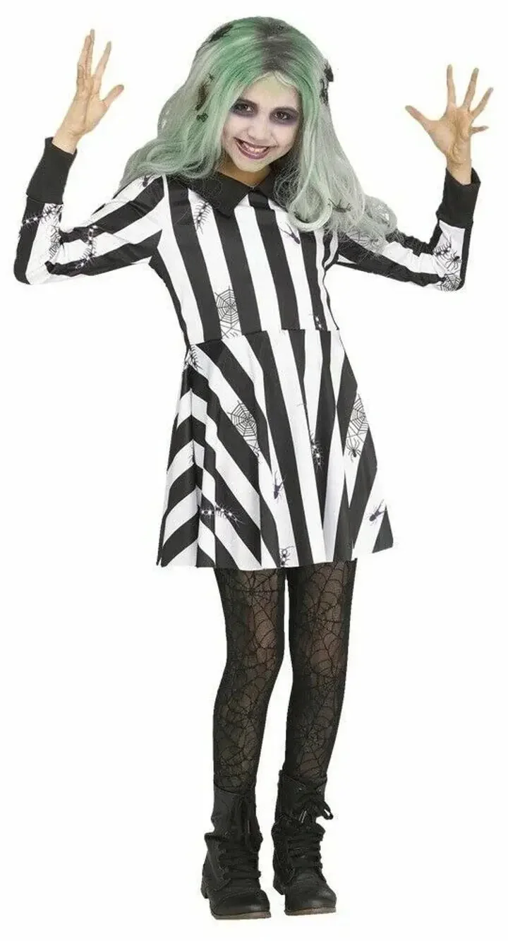 New Fun World - Ghost Girl Beetlejuice Horror Halloween Costume Size L 10-12